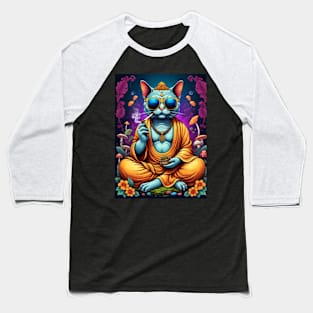 Psychedelic Techno Cat - Catsondrugs.com - cat, kitten, kitty, cats, cute, animal, pet, funny, black cat, pets, meme, pack, animals, kittens, feline Baseball T-Shirt